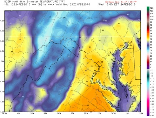 4pm Feb 24 temps