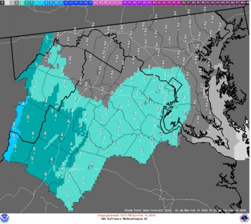 Washington Snowfall Forecast 