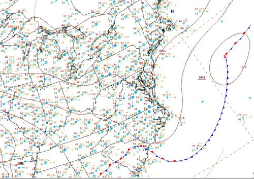 Surface weather map at 8am 4/30