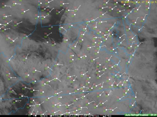 Visible satellite and station plots mid-Atlantic 4/30