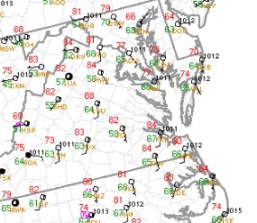 Afternoon temps region wide have jumped into the upper 70s and 80s