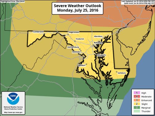 SPC highlights enhanced risk for severe weather tonight