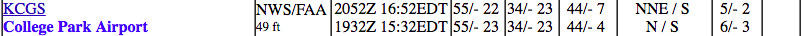 A 23 degree difference in temperature in College Park compared to 5 pm yesterday. Via Utah Mesowest